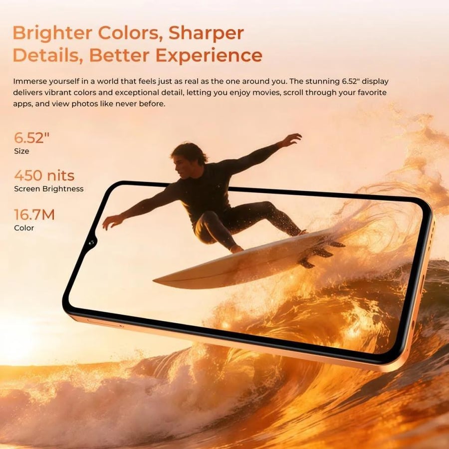 جوال Oukitel C17 ثنائي الشريحة 4G | شاشة 6.52 | بطارية 5000mAh — 3 ألوان