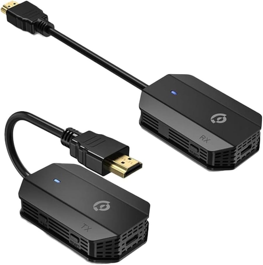 باورولوجي زوج محول انعكاس HDMI لاسلكي مع كابل USB-C FHD 1080P - اسود