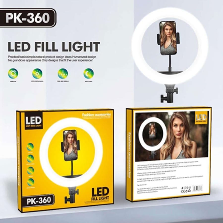 رينج لايت pk-360 باضاءة ناعمه مثاليه للتصوير وصناعة المحتوى
