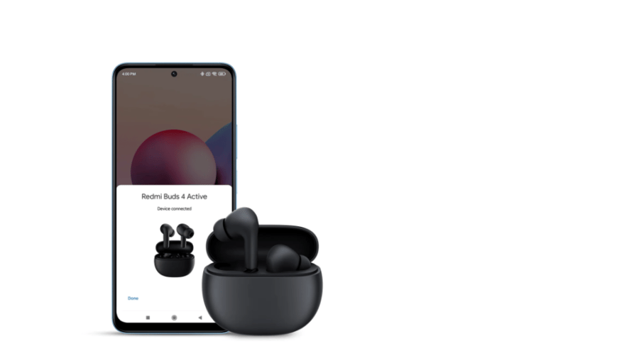 سماعة أذن لاسلكية Xiaomi Redmi Buds 4 Active - لون أسود