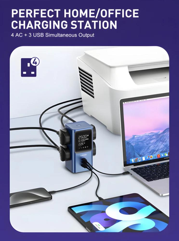 لدنيو توصيلة كهرب -2500 واط - بشاشة عرض -ومقابس كهرب - SK2