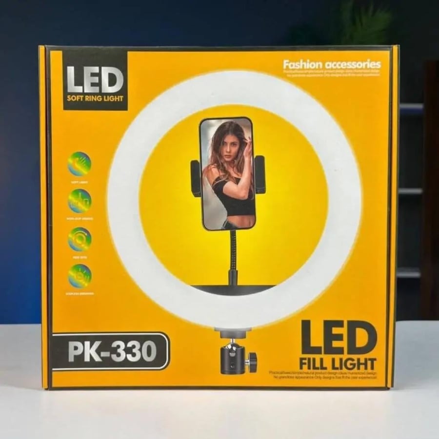 إضاءة رينج لايت طراز PK-330 للاستخدام الشخصي السريع وصناعة المحتوى اليومي