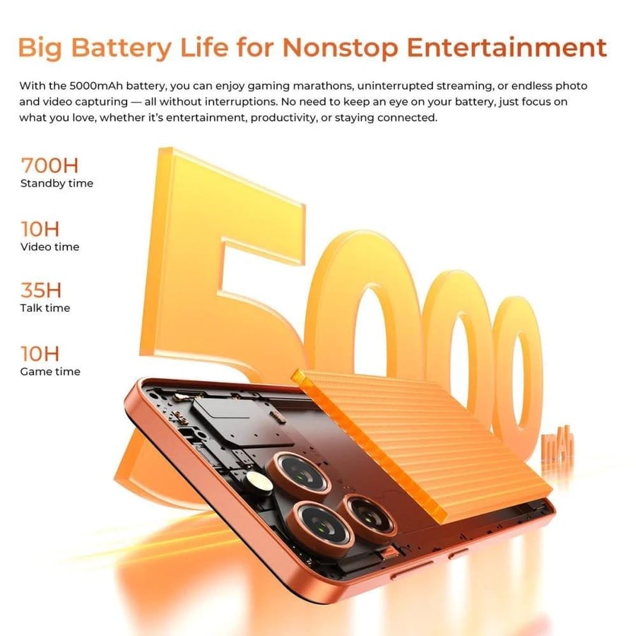 جوال Oukitel C17 ثنائي الشريحة 4G | شاشة 6.52 | بطارية 5000mAh — 3 ألوان
