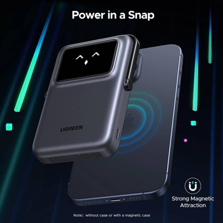 Ugreen UNO wireless magnetic portable charger with MAGSAFE technology, 10000 mAh capacity, 30W power
