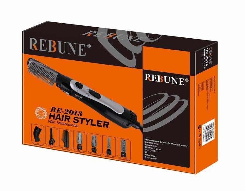 Ribon hair dryer with 7 pieces, 1000 watts
