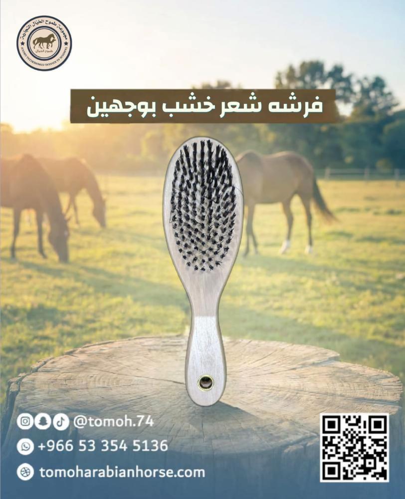 فرشة شعر خشب بوجهين للعناية بوبر الخيل والإبل وتلميع الشعر — صورة 3