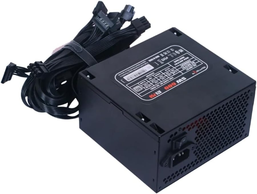 SPEAR SW600 600W 80+ Power Supply – ATX PSU with Silent Fan, High Efficiency, Black Casing, for Gaming and Office PCs