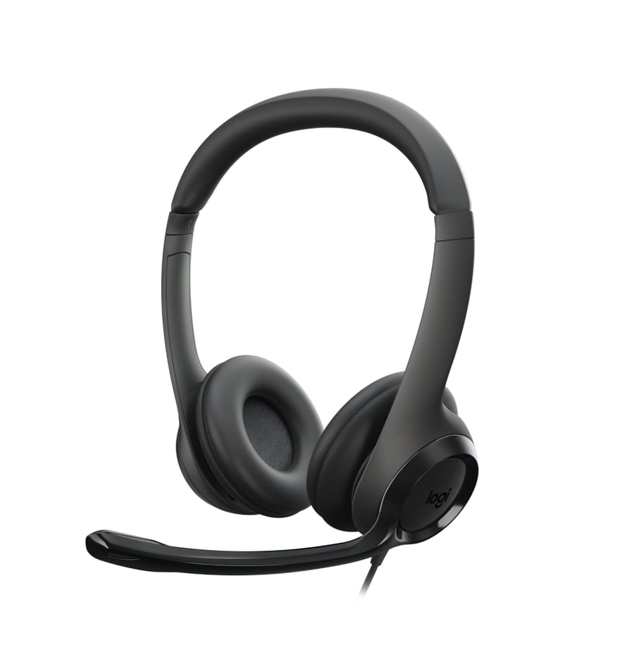 سماعة الألعاب السلكية (مستخدم) لوجيتيك اتش 390 مع ميكروفون بخاصية الغاء الضوضاء Logitech H390 USB Headset Black