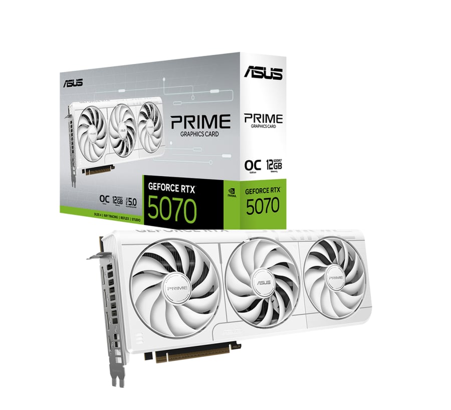 كرت شاشة اسوس ASUS PRIME RTX 5070 12GB 3X OC لون ابيض