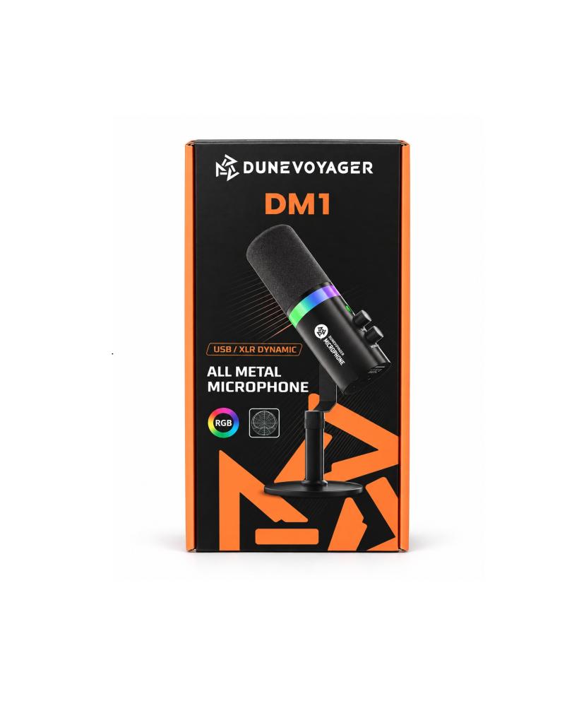 ميكروفون DuneVoyager DM1 ديناميكي RGB USB-C/XLR مع قاعدة مكتبية | ايوس AYOS