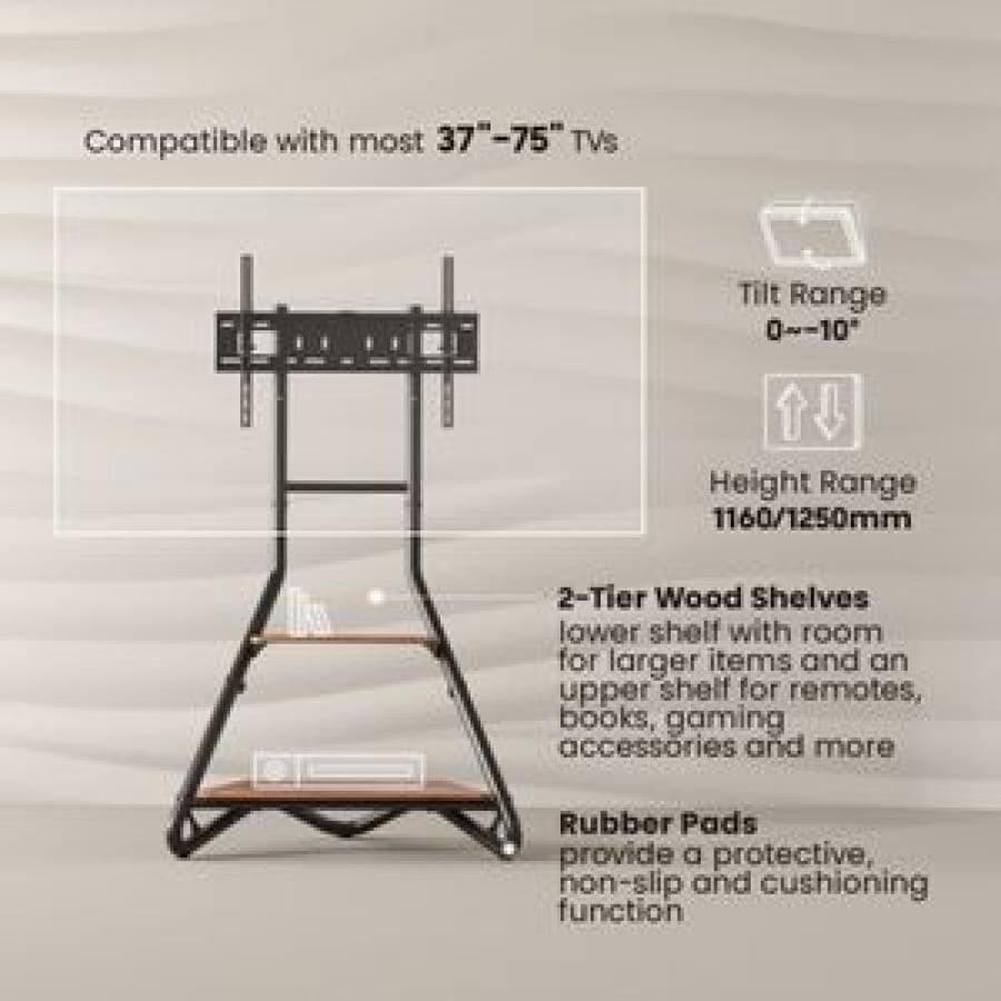 حامل ارضي للتلفزيون عالي التحمل بألوان متنوعة بأبعاد 37-75 بوصة FS40-46T