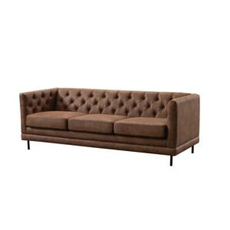 أريكة ميكاسا ثلاثية المقاعد بتصميم عصري وأنيق مصنوعة من القماش - لون بني - RL2341-3S