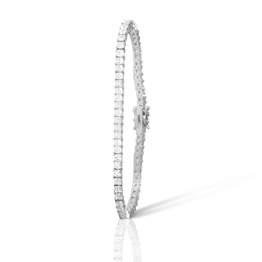 اسوارة تنس مربعة زركون فضي مقاس 1.5mm