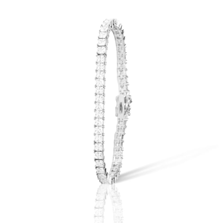 اسوارة تنس مربعة زركون فضي مقاس 2.5mm