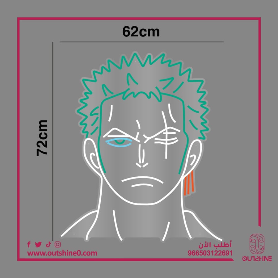 Acrylic led sign | Zoro anime