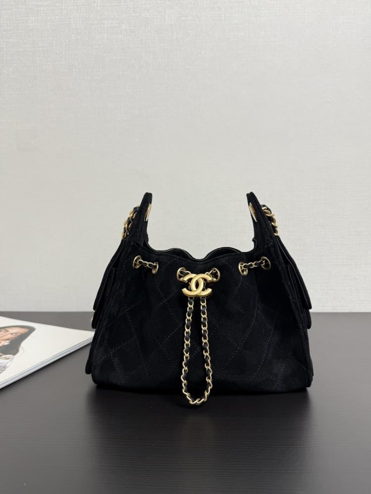 Chanel Quilted Drawstring Tote Bag