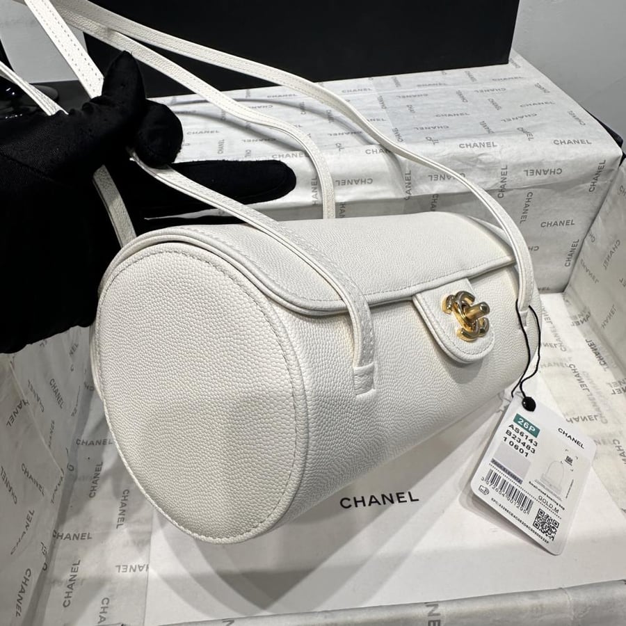 Chanel Grained Leather Cylindrical Bag
