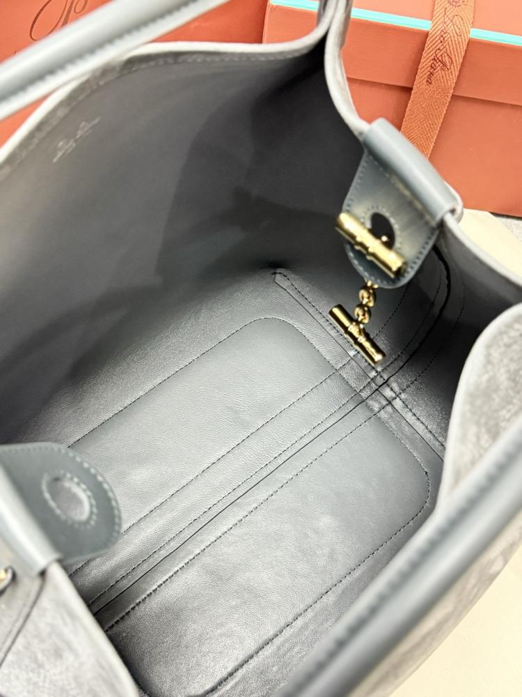 Loro Piana Large Bale Bag in Textured Leather