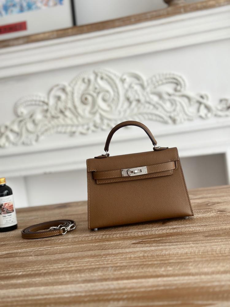 Hermes Mini Kelly II Bag 19cm - Brown / Silver Hardware