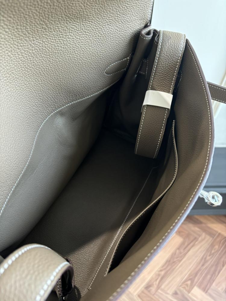 Hermes Kelly Messenger Bag 32cm - Etoupe / Silver Hardware