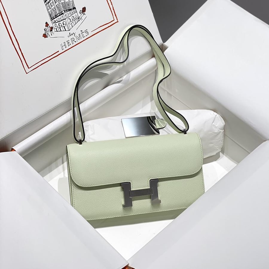 Hermes Constance Elan Bag 24cm - Mint Green / Silver Hardware