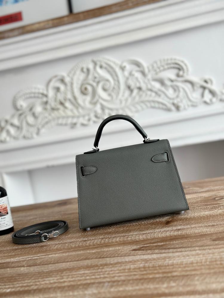 Hermes Mini Kelly II Bag 19cm - Grey / Silver Hardware