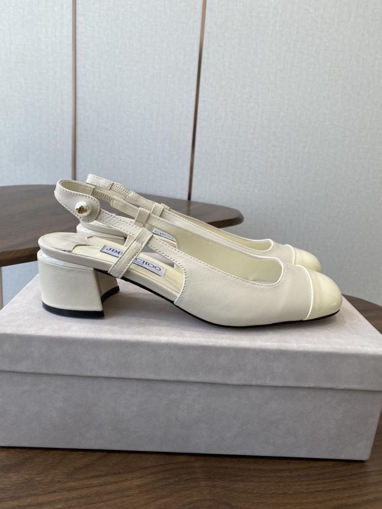 Jimmy Choo Glitter Toe Block Heel Slingbacks 35-41