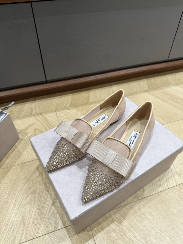 Jimmy Choo Embellished Pointed-Toe Flats 35-41