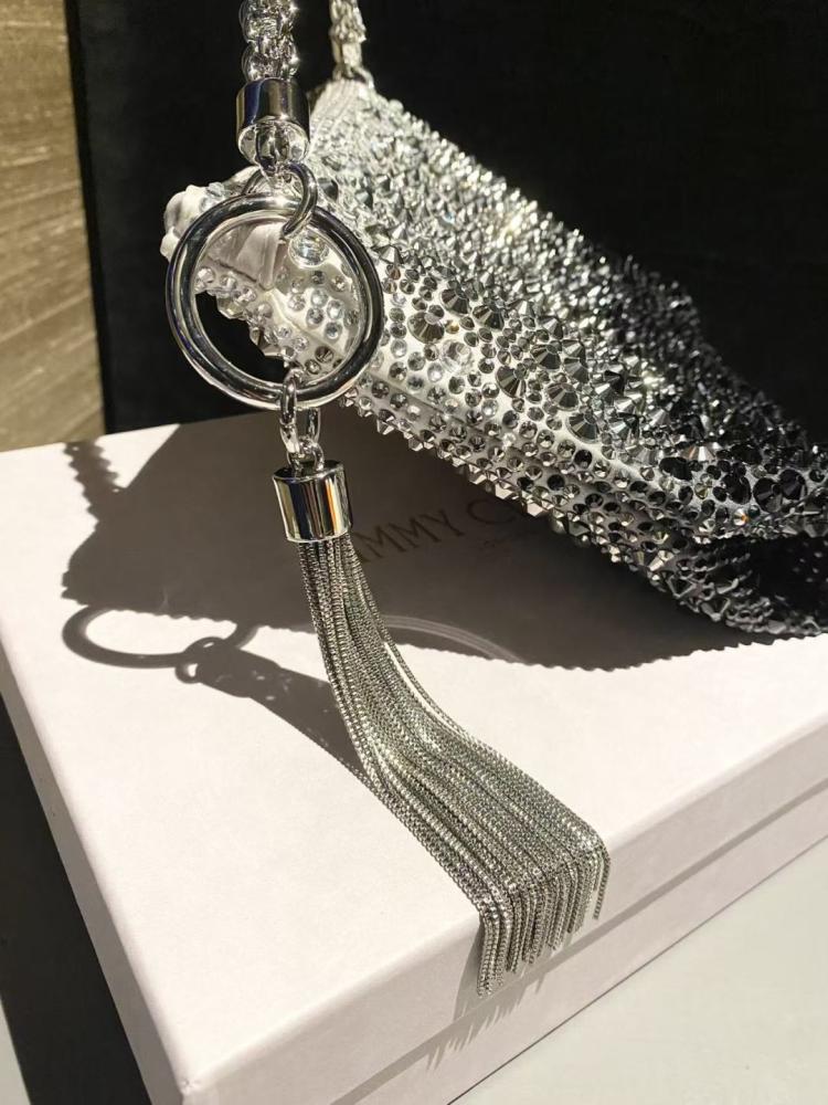 Jimmy Choo Crystal Embellished Pouch Bag