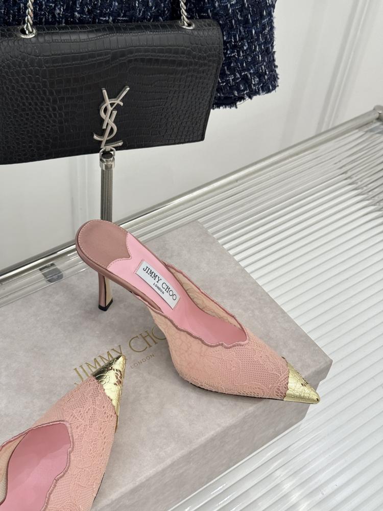 Jimmy Choo Lace Cap-Toe Mules 35-41