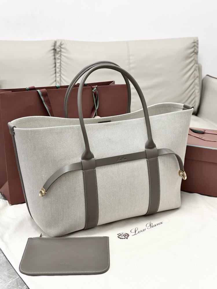 Loro Piana Large Grained Leather Tote Bag
