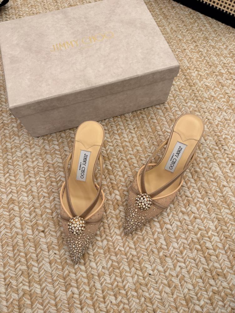 Jimmy Choo Crystal Sphere Mesh Mules 35-41