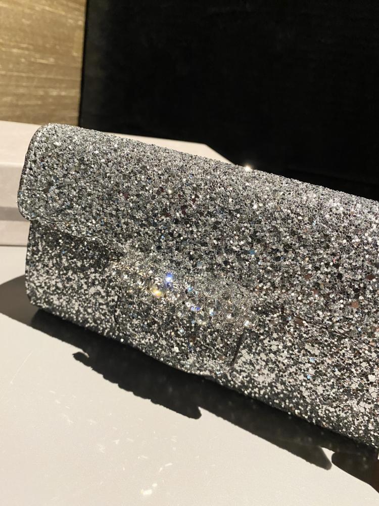 Jimmy Choo Crystal Embellished Clutch Wallet on Chain