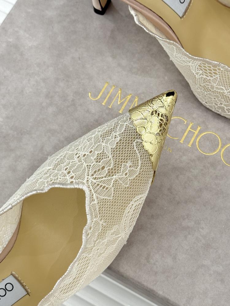 Jimmy Choo Lace Cap-Toe Mules 35-41