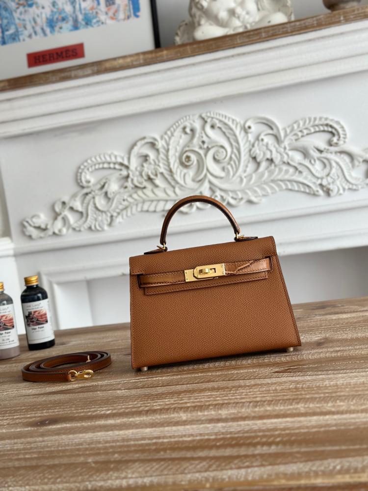 Hermes Mini Kelly II Touch Bag 19cm - Caramel / Gold Hardware