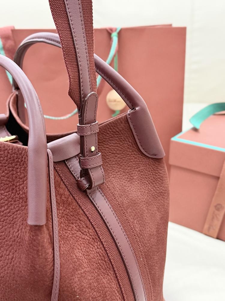 Loro Piana Large Bale Bag in Textured Leather