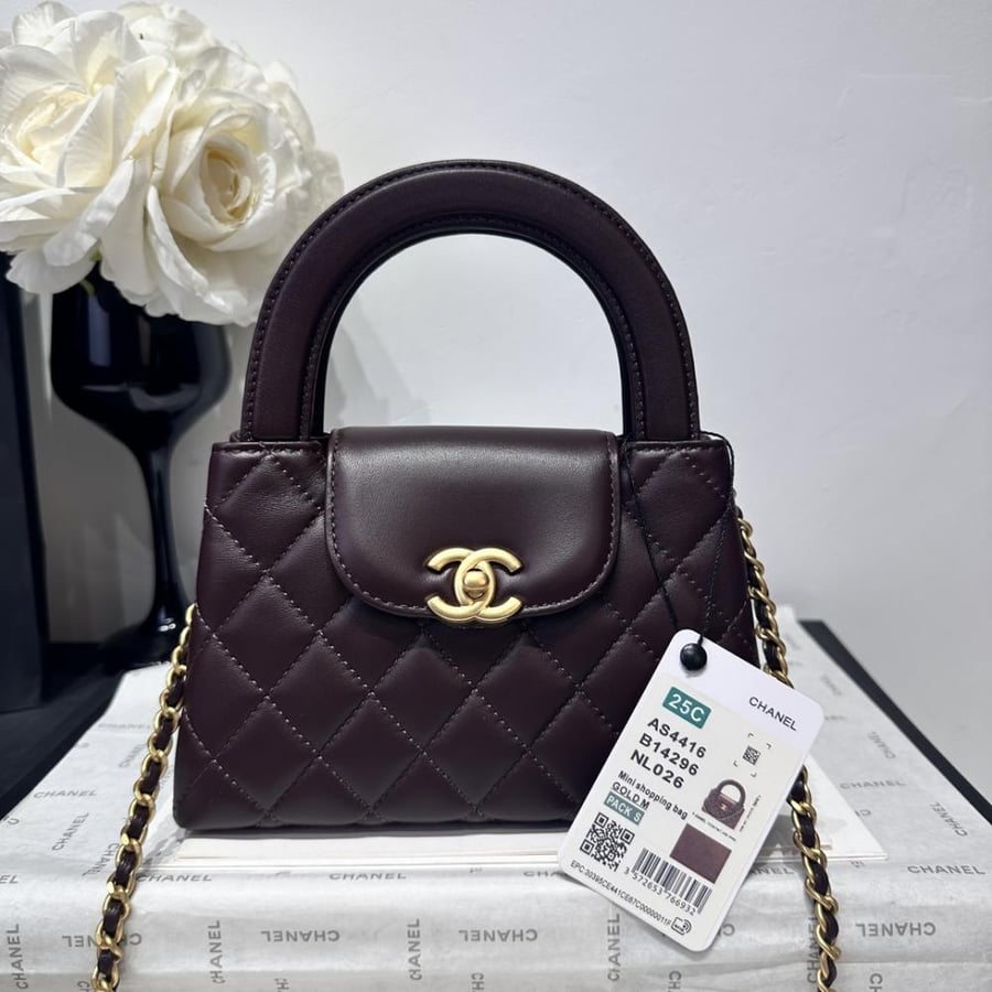 Chanel Mini Kelly Top Handle Quilted Patent Leather Bag