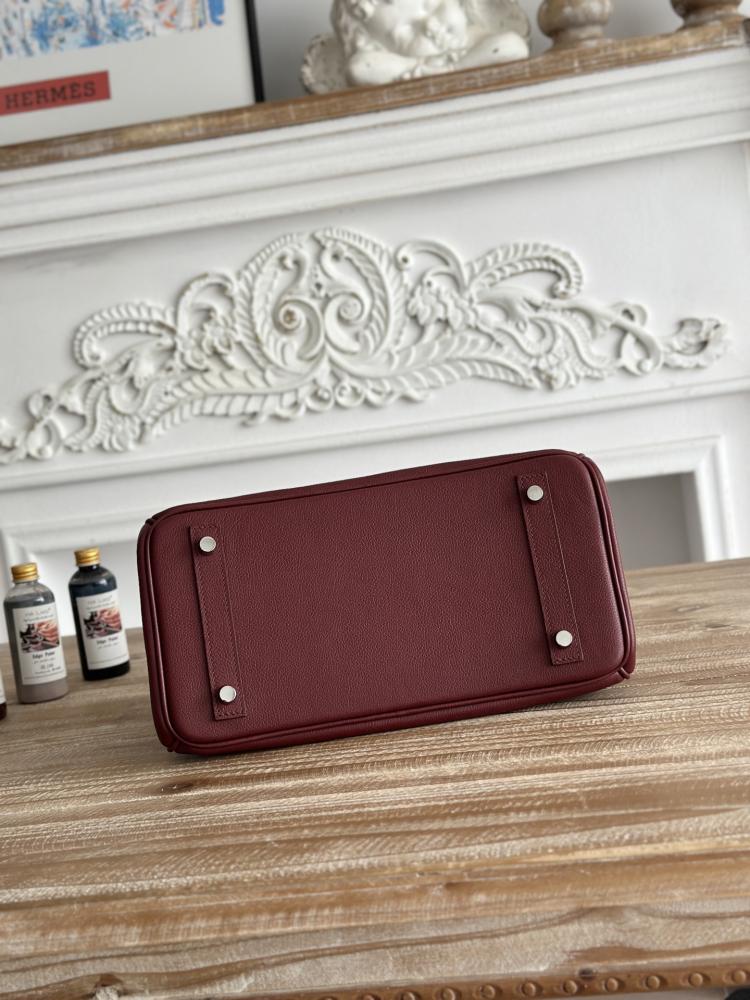 Hermes Mini Kelly II Bag 19cm - Burgundy / Silver Hardware