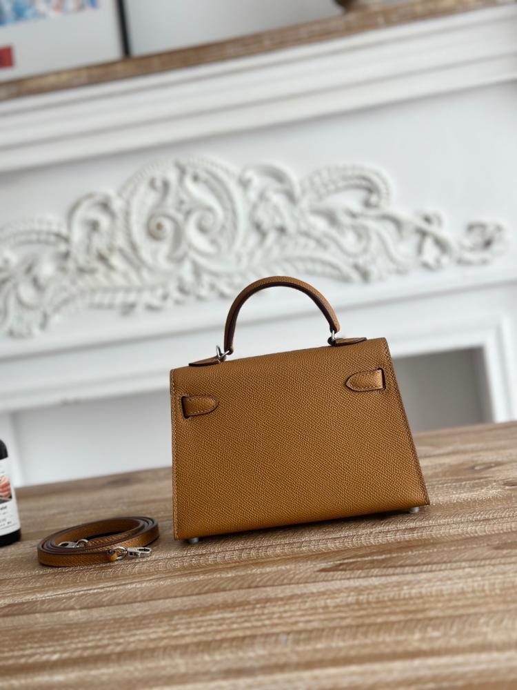 Hermes Mini Kelly II Bag 19cm - Tan / Silver Hardware