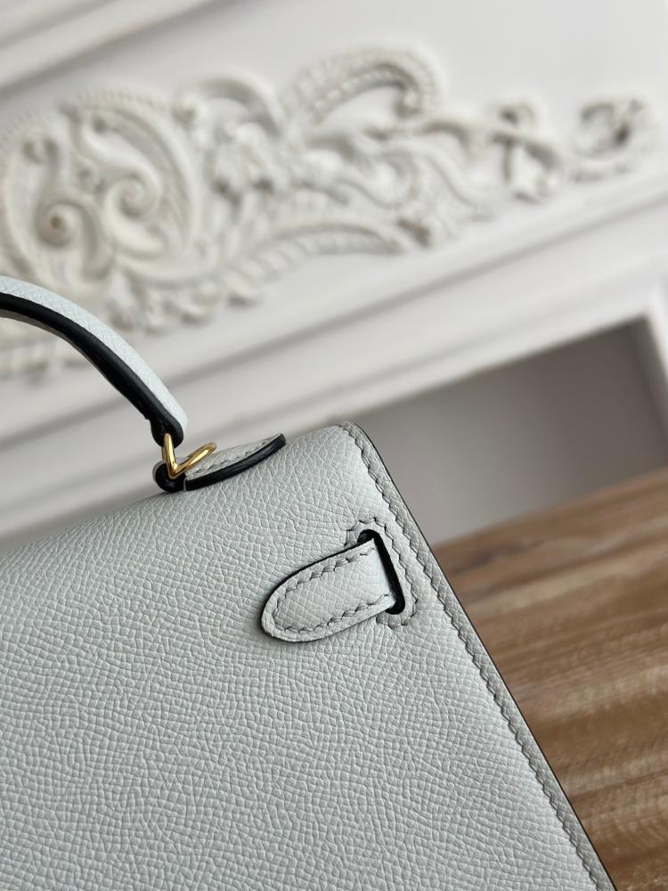 Hermes Mini Kelly II Bag 19cm - Light Grey / Gold Hardware