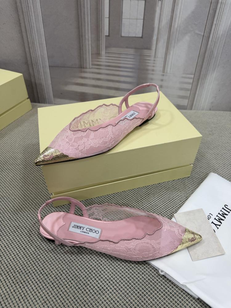 Jimmy Choo Embellished Pointed-Toe Flats 35-41