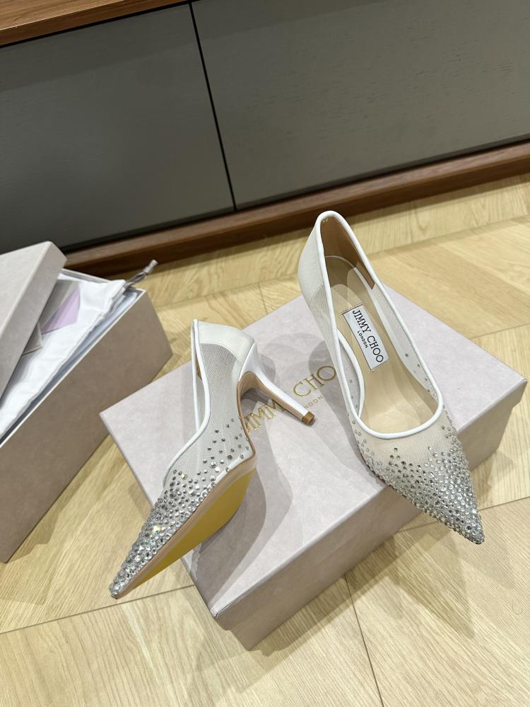 Jimmy Choo Crystal Embellished Mesh Pumps 35-41