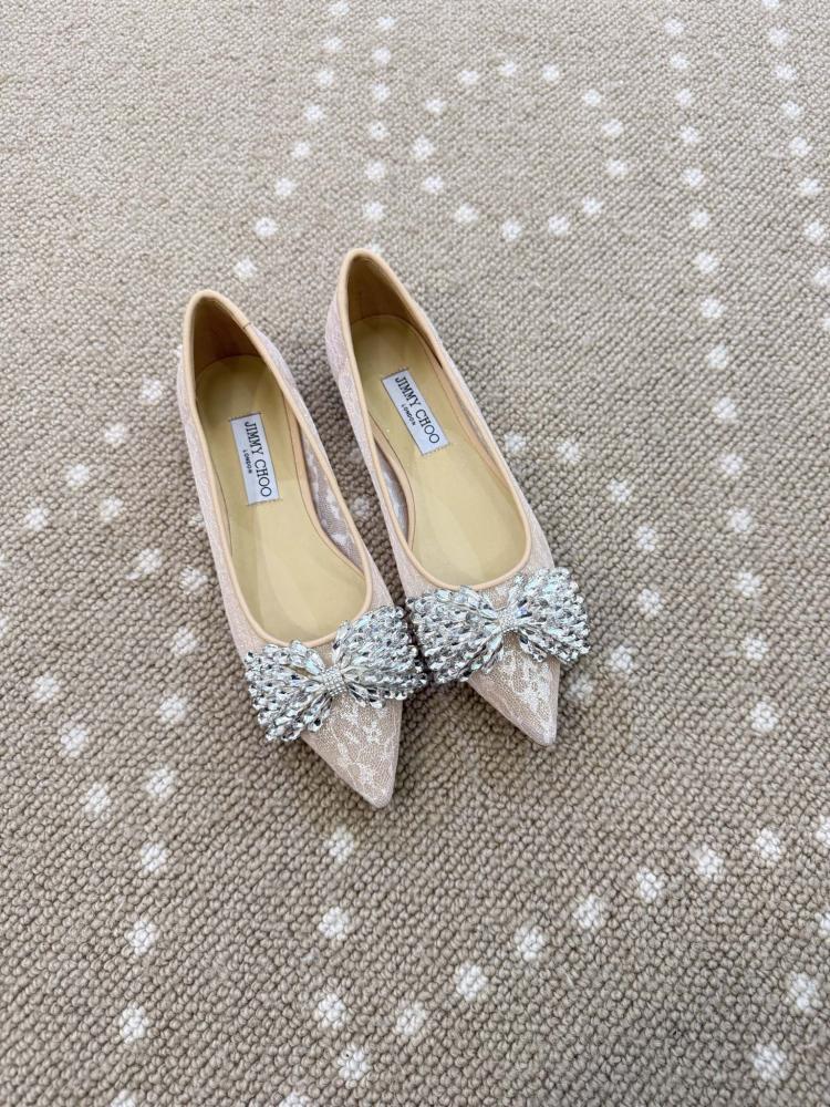 Jimmy Choo Embellished Pointed-Toe Flats 35-41