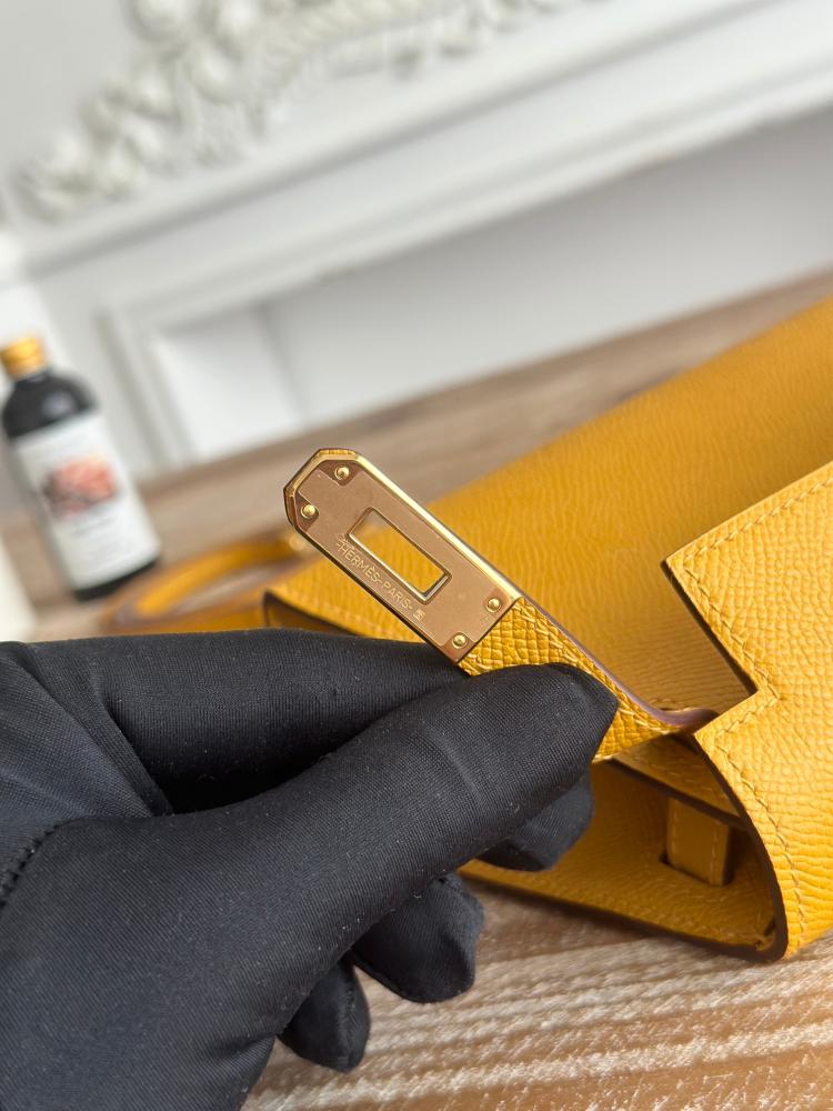 Hermes Mini Kelly II Bag 19cm - Mustard / Gold Hardware