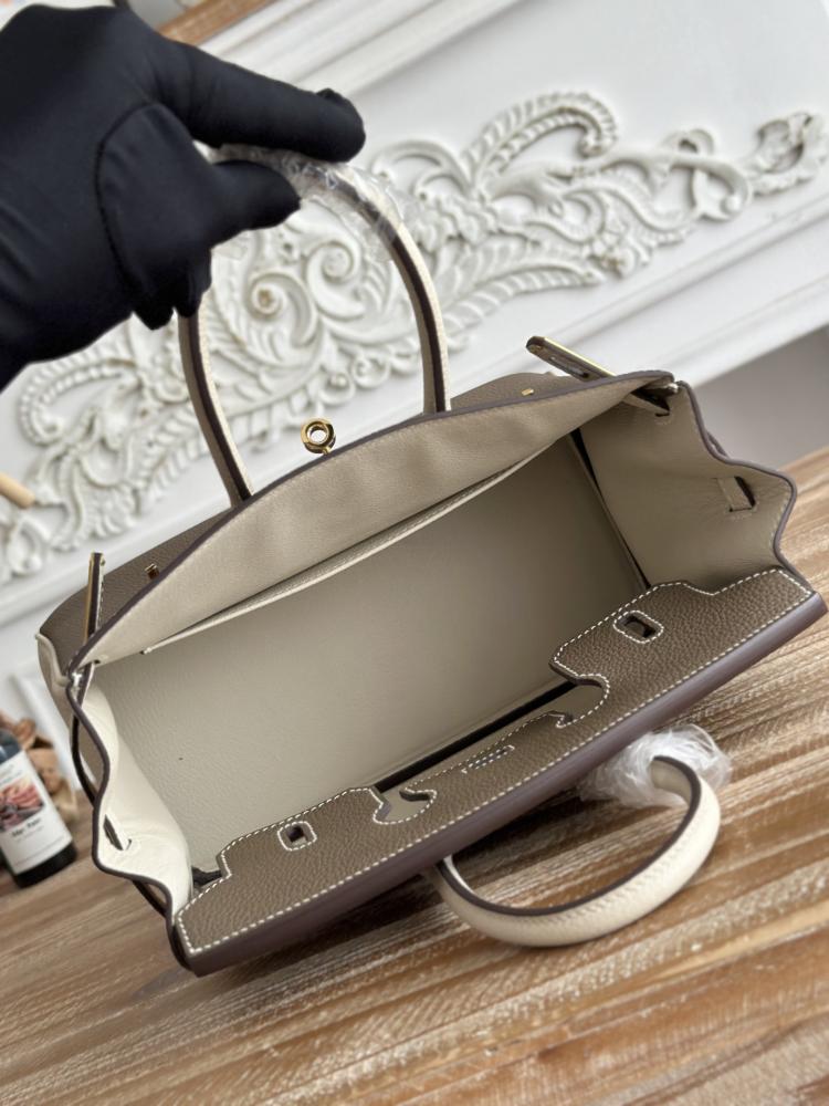 Hermes Birkin Bag 25/30cm - Etoupe & Ecru