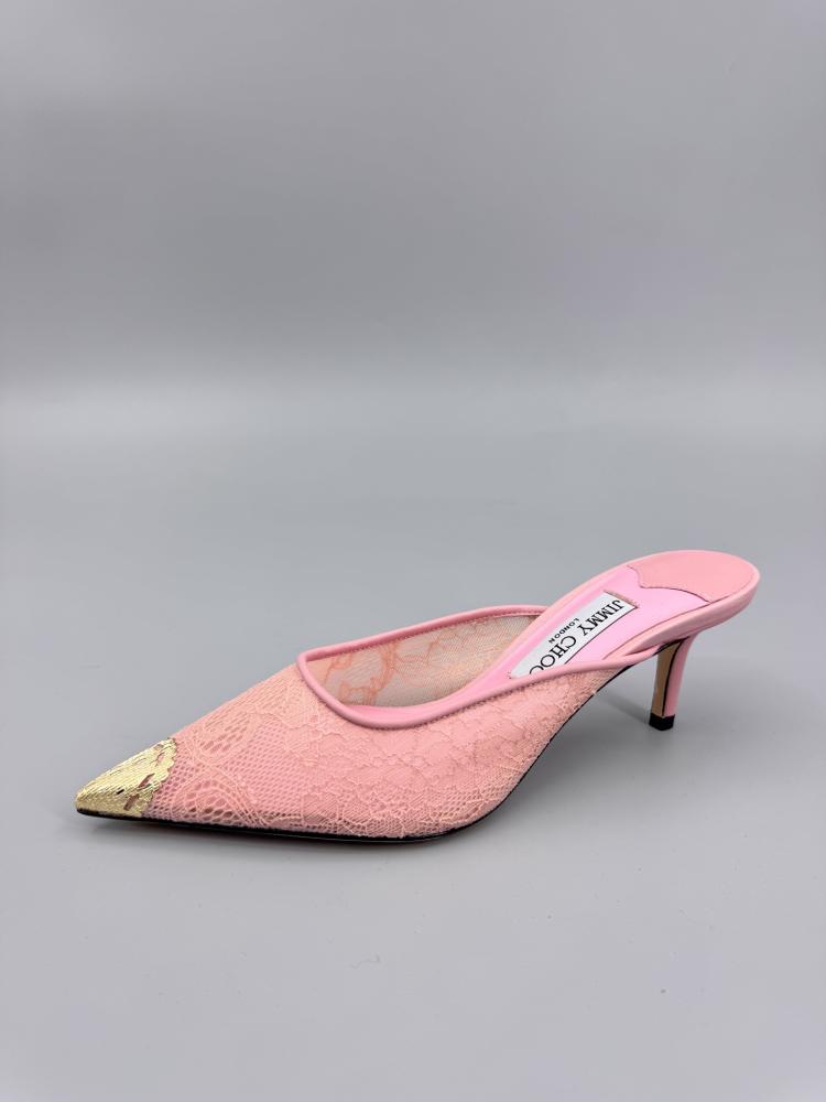 Jimmy Choo Lace Cap-Toe Mules 35-41