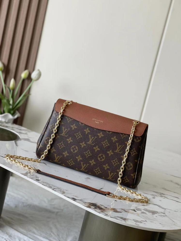 LV Monogram & Leather Mix Chain Bag
