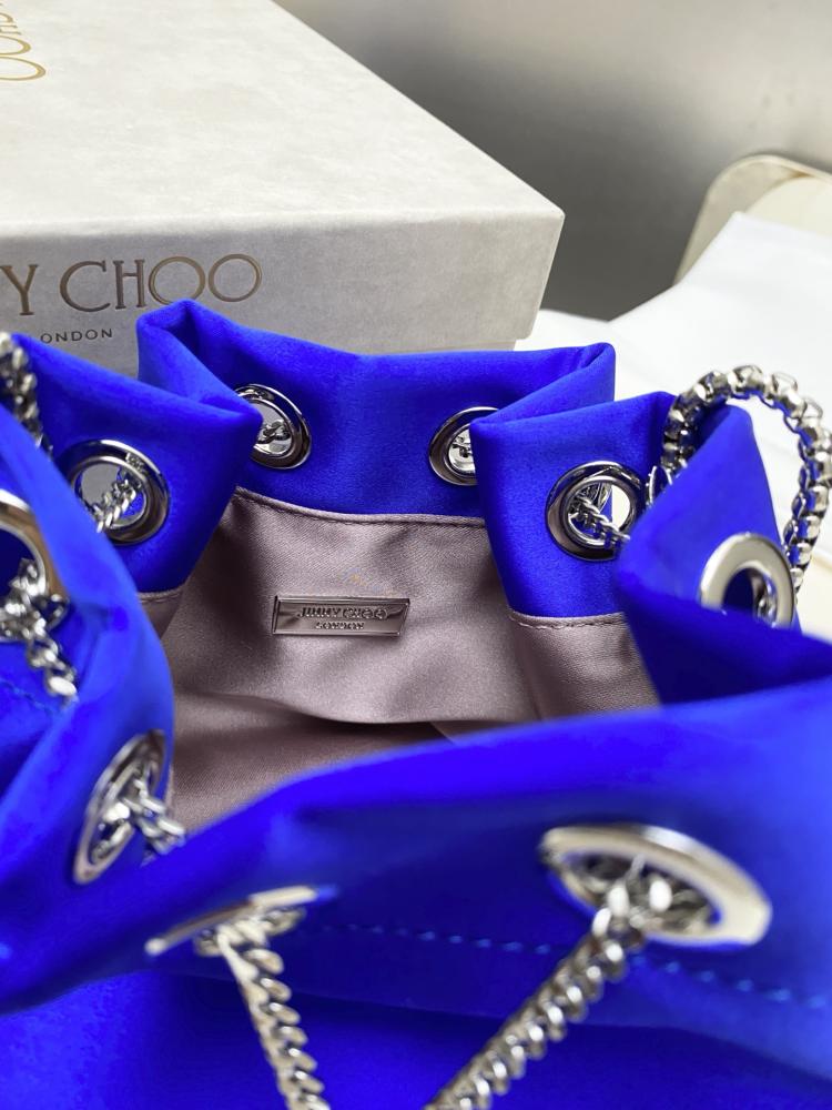 Jimmy Choo Bon Bon Satin & Crystal Embellished Bucket Bag Collection