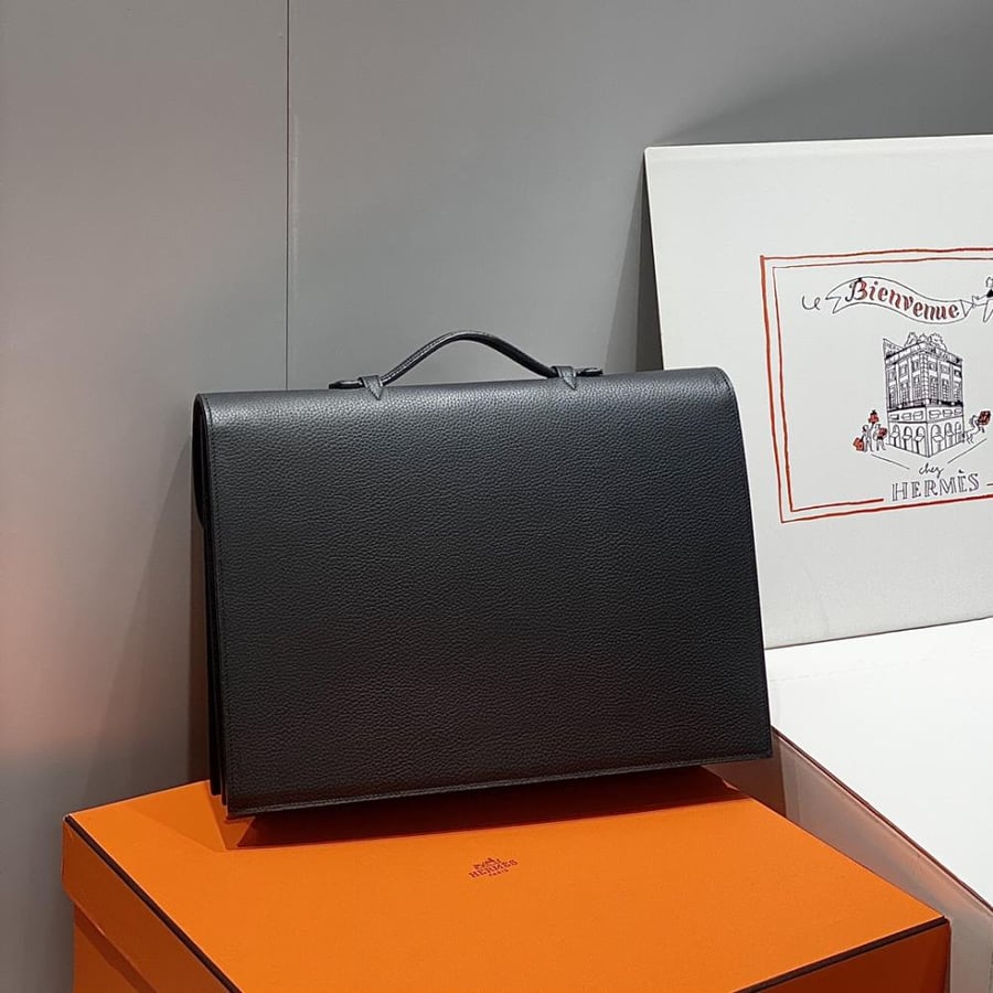 Hermes Sac à Dépêches Bag 38cm - Black