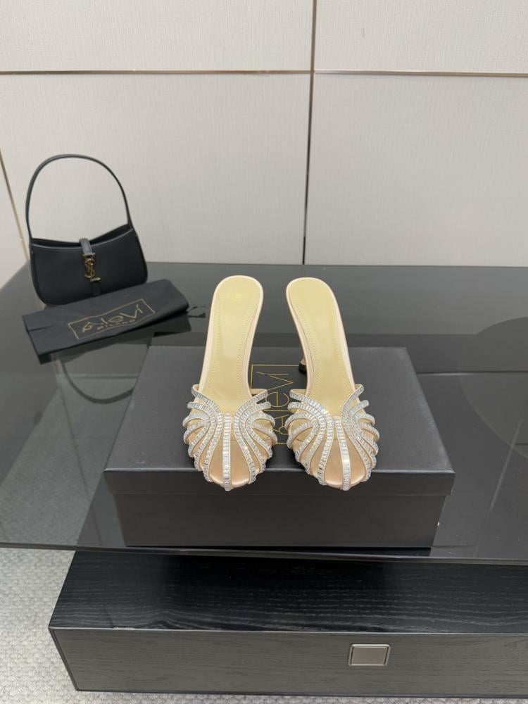 Alevì Milano Crystal-Embellished Mule Sandals (9cm) 35-39